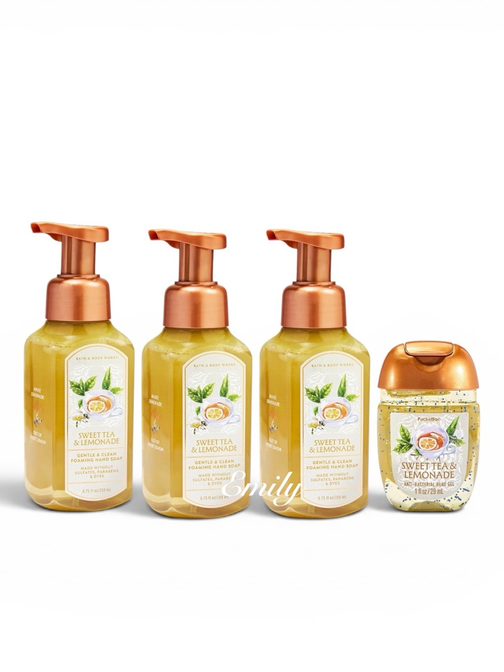 3X Bath & Body Works SWEET TEA LEMONADE Foam Hand Soap
+ matching Refill Bundle